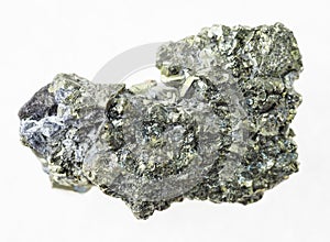rough crystalline pyrite stone on white