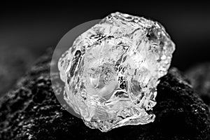 Rough diamond, precious stone in mines. Concept of mining and extraction of rare ores