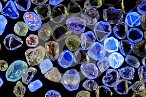 Rough diamonds under UV light