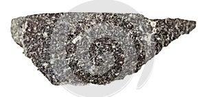 Rough dolerite diabase stone isolated on white