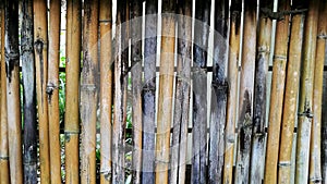 Rough fence bamboo pattern background