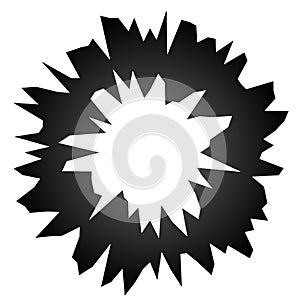 Rough grungy abstract circle element, circular distorted ring, d