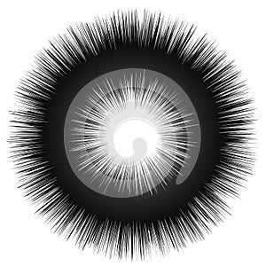 Rough grungy abstract circle element, circular distorted ring, d