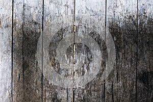 Rough grungy grey wooden floor photo background. Rustic wood plank closeup.