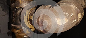 rough iron pipe elbow water sewer