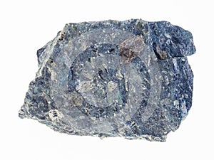 rough kimberlite stone on white