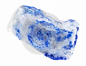 rough lazurite (lapis lazuli) stone on white