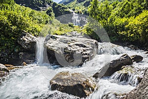 Rough mountain Imeretinka river