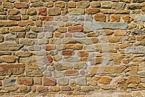 Rough old brick wall