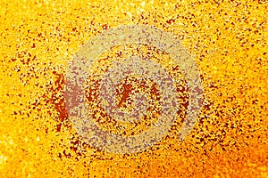 Rough old yellow orange texture. Painted metal surface. Rusty iron wall background