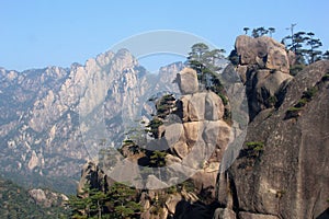Rough panorama in the Yellow Mountains, Huang Shan, China photo