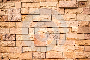 Pattern of Modern stone Brick Wall Surfaced for background. photo
