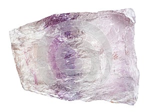 rough purple striped fluorite mineral isolated