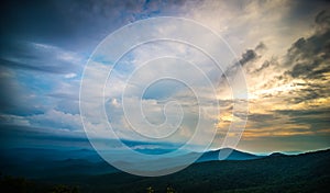 Rough ridge overlook viewing area off blue ridge parkway scenery