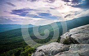 Rough ridge overlook viewing area off blue ridge parkway scenery