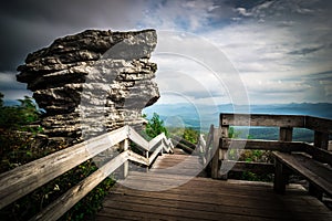 Rough ridge overlook viewing area off blue ridge parkway scenery