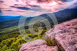 Rough ridge overlook viewing area off blue ridge parkway scenery