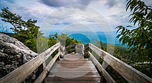 Rough ridge overlook viewing area off blue ridge parkway scenery