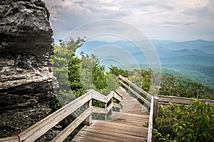 Rough ridge overlook viewing area off blue ridge parkway scenery