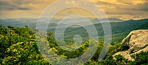 Rough ridge overlook viewing area off blue ridge parkway scenery