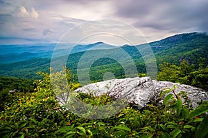 Rough ridge overlook viewing area off blue ridge parkway scenery