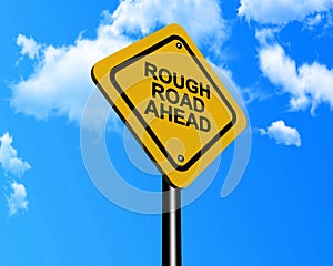 Rough road ahead sign