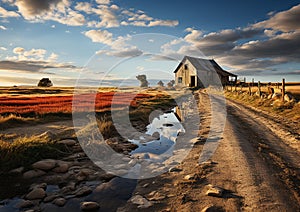 rough road in the countryside