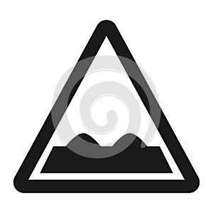 Rough road sign line icon