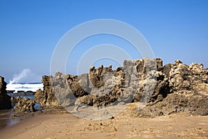 Rough Rock Formation at Umdloti Beach, Durban Sout