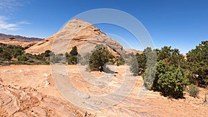 Rough rocky trail Moab Utah desert off road recreation POV 4K