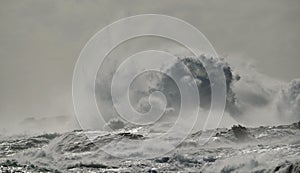 Rough sea and big wave