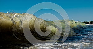 The rough sea. Big waves. The Black Sea coast, in Romania