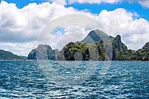 Rough sea, Cadlao island, el nido on Background, Palawan, Philippines