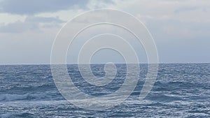 Rough seas on the coast with light rain | On the coast of Tenerife in the Atlantic Ocean