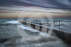 Rough seas at Knockadoon Pier