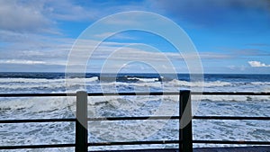 Rough seas at Staithes England