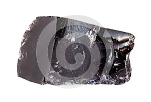 Rough sharp Obsidian volcanic glass rock isolated
