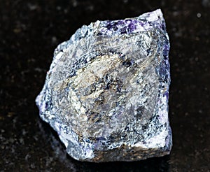 Rough Stibnite Antimonite ore on black