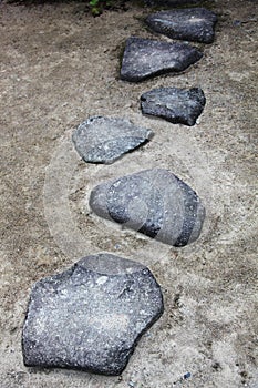 Rough stone footpath