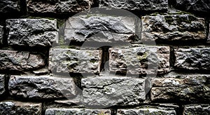 Rough stone wall made of irregularly