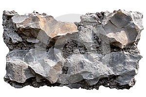 Rough Stone Wall Texture - Isolated on White