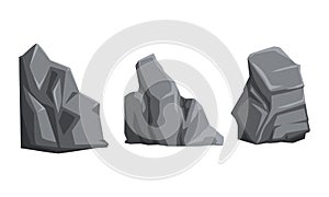 Rough Stones and Heavy Uneven Boulder Vector Set