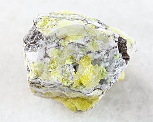 rough sulfur ore on white