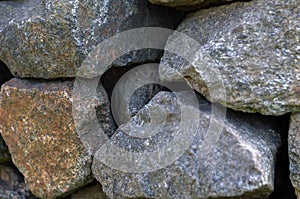 Rough uncouth granite cobbles