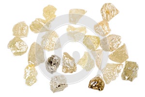 Rough uncut diamonds