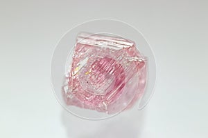 Rough uncut pink diamond crystal