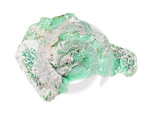 rough Variscite rock isolated on white photo