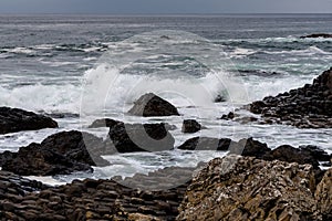 Rough waves at atlantic sea in northern Ireland