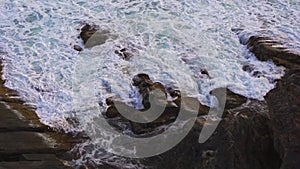 Rough waves crashing against the rocks on Kangaroo Island, South Australia