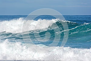 Rough waves crashing in the ocean